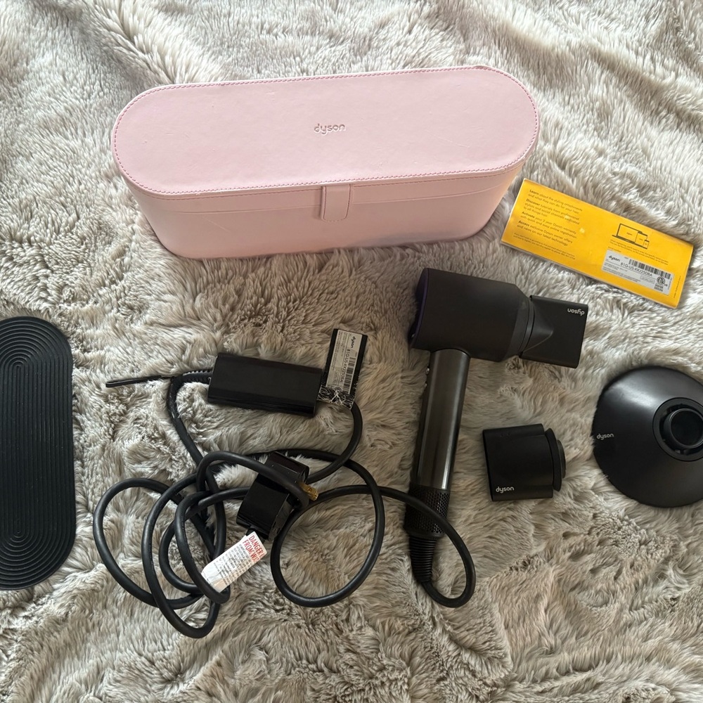 Dyson Supersonic Hair Dryer with Pink Storage Case & Attachments